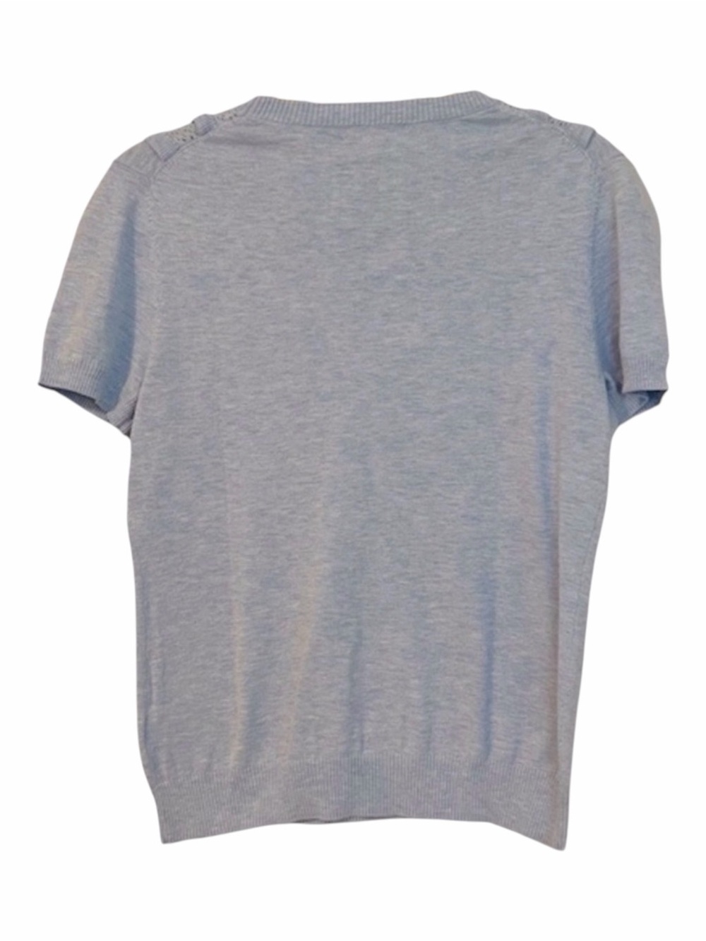 Brooks Brothers Red Fleece Light Blue Ruffle Knit Top Crewneck Cotton Blend M - Picture 4 of 8